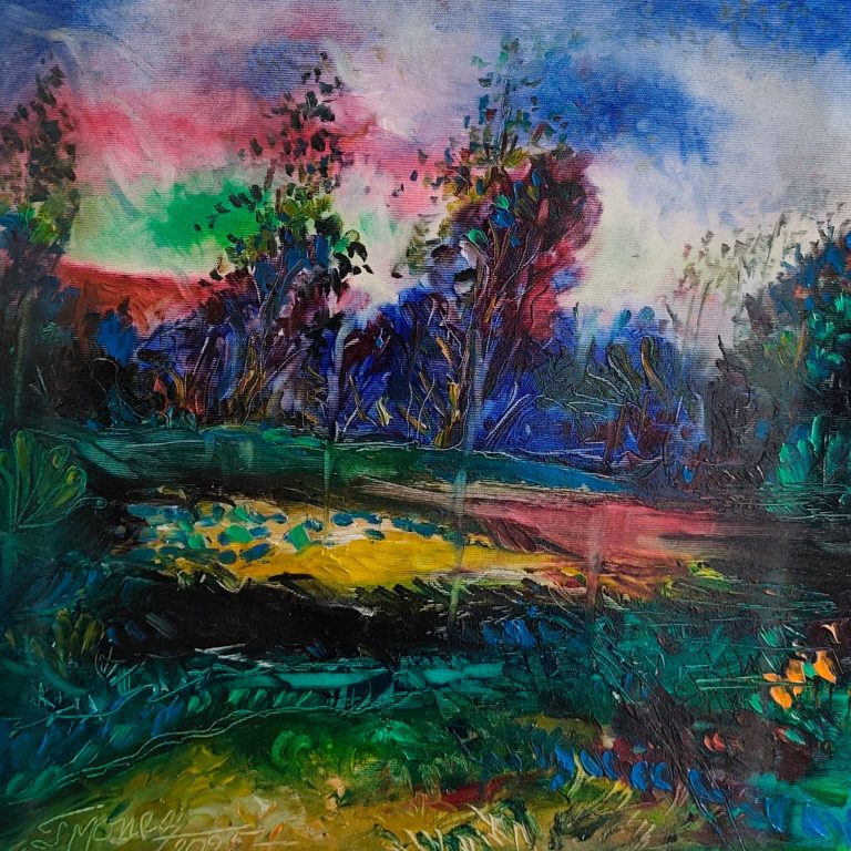 Seară în culori" - pictură în ulei pe pânză, Monea Teofil