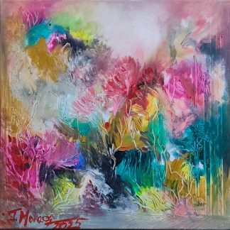 "Grădina viselor colorate" - Pictură în ulei pe pânză