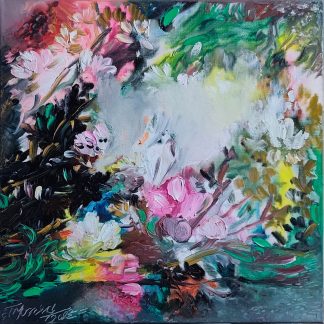 "Dimineață în grădină" - Pictură în ulei pe pânză