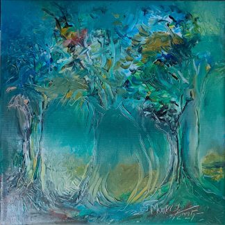 "Sub arborii timpului" - Pictură în ulei pe pânză