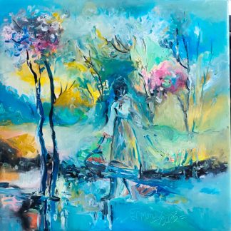 "Femeia din lumina dimineții" - Pictură în ulei pe pânză