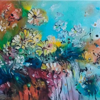 "Grădină în aer de dimineață" - Pictură în ulei pe pânză