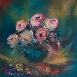 "Buchet pentru o zi frumoasă" - Pictură în ulei pe pânză