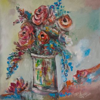 "Clipe parfumate" - Pictură în ulei pe pânză