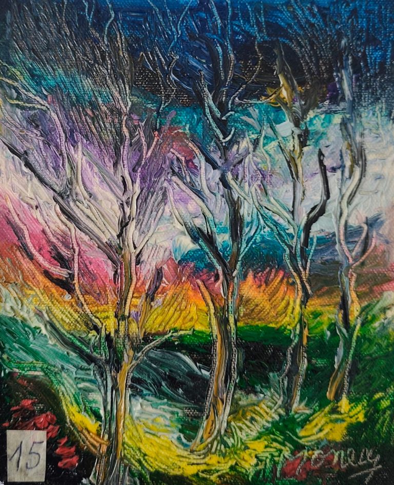 Pictura 15 Poiană din vis în verde - pictură în ulei pe pânză, Monea Teofil