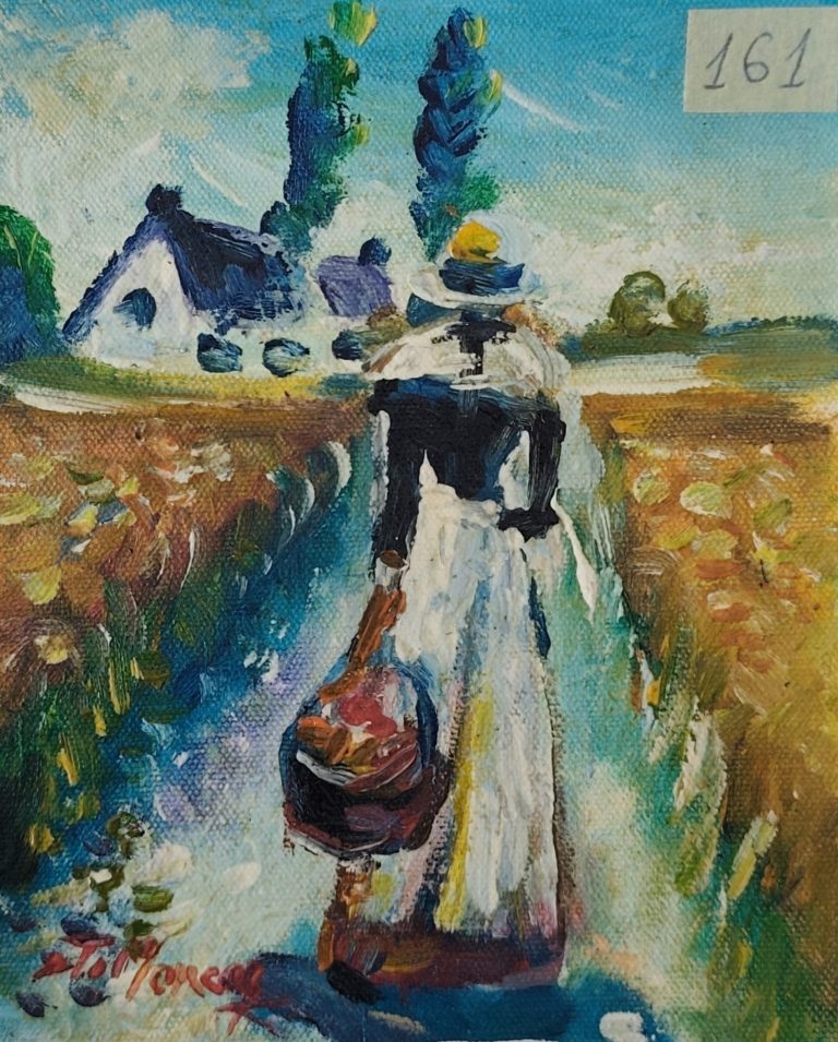 Pictura Monea Teofil 161 Vârtej sub cer deschis în verde - pictură în ulei pe pânză, Monea Teofil