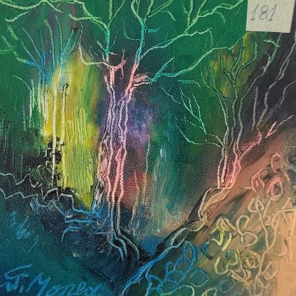 Dealuri în adânc de verde - pictură în ulei pe pânză, Monea Teofil