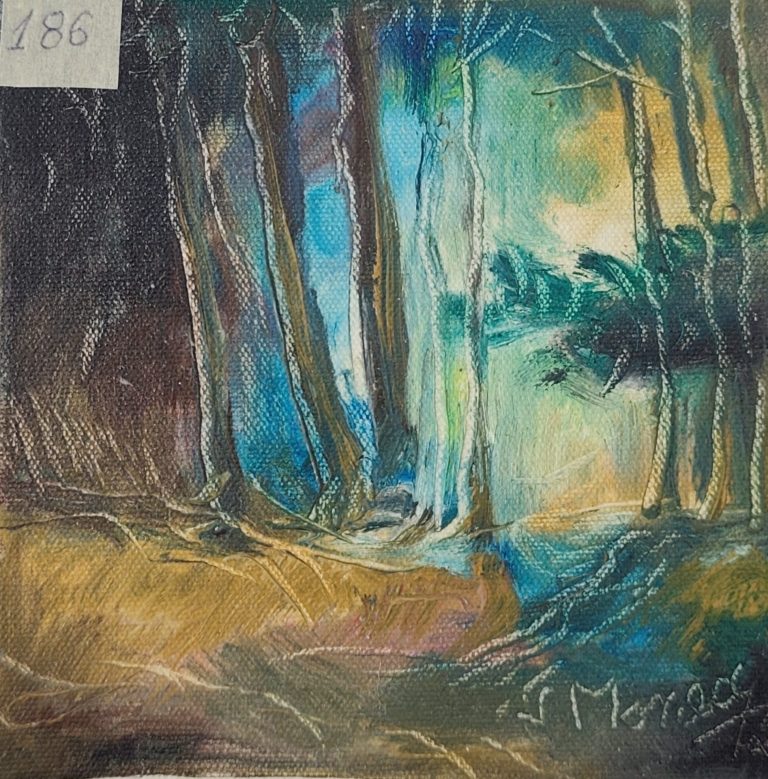 Pictura Monea Teofil 186 Țărm cu ecouri în verde - pictură în ulei pe pânză, Monea Teofil