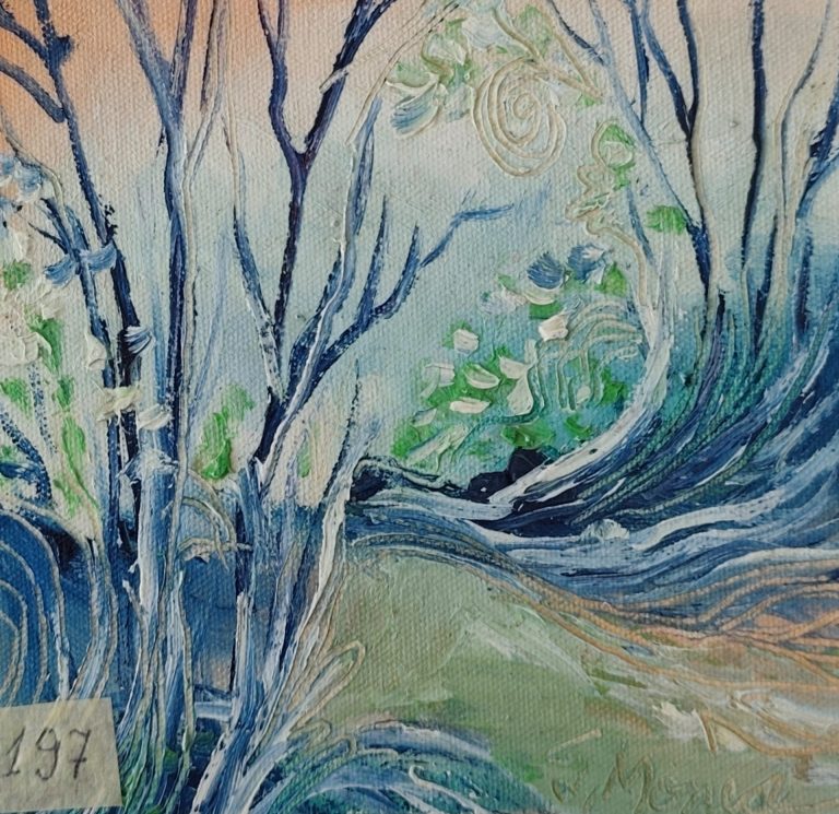 Pictura Monea Teofil 197 Curent în noapte de turcoaz - pictură în ulei pe pânză, Monea Teofil