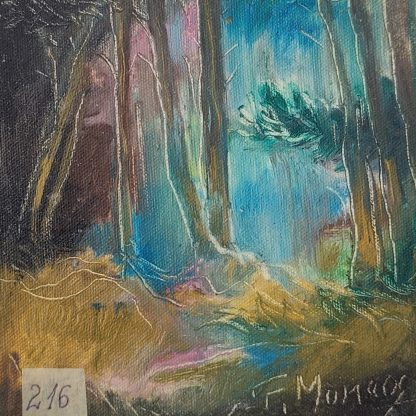 Drum din vis în verde - pictură în ulei pe pânză, Monea Teofil