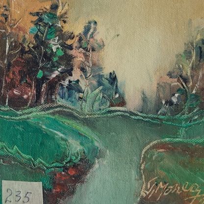 Poiană în liniște de verde - pictură în ulei pe pânză, Monea Teofil