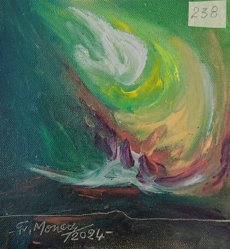 Pictura Monea Teofil 238 Lumină peste câmp în liniște de verde - pictură în ulei pe pânză, Monea Teofil