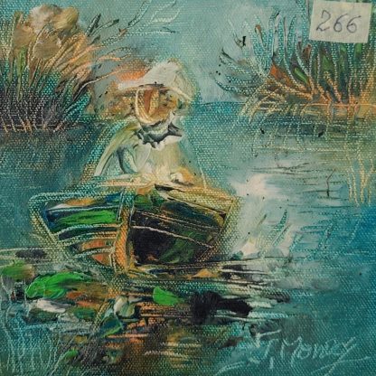 Reverie în noapte de verde - pictură în ulei pe pânză, Monea Teofil