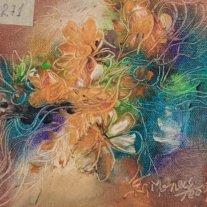 Vârtej în noapte de portocaliu 2 - pictură în ulei pe pânză, Monea Teofil