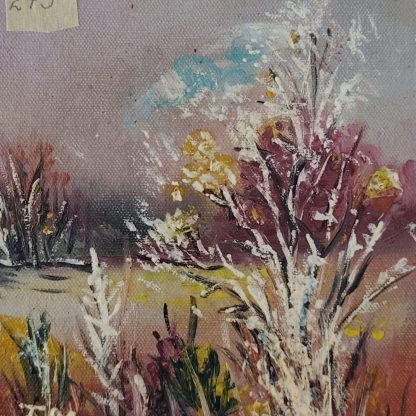 Semn la marginea zilei în portocaliu 3 - pictură în ulei pe pânză, Monea Teofil