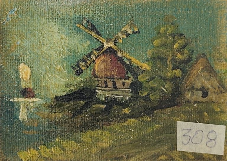 Chipuri în liniște de auriu - pictură în ulei pe pânză, Monea Teofil