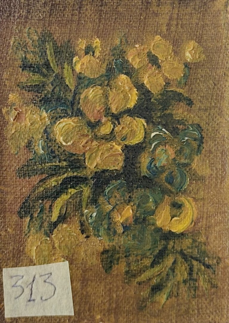 Prezențe în liniște de auriu - pictură în ulei pe pânză, Monea Teofil