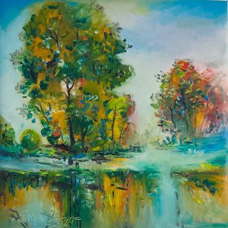 "Reflexii de iulie" - Pictură în ulei pe pânză