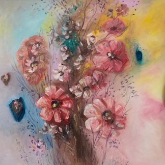 "Buchet de ianuarie" - Pictură în ulei pe pânză