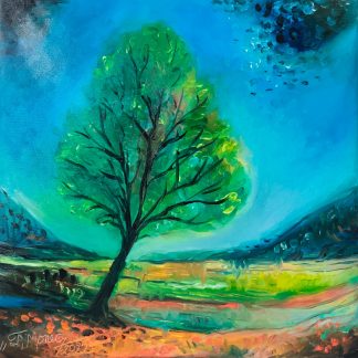 "Copacul de la hotar" - Pictură în ulei pe pânză