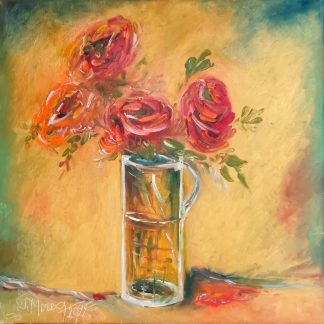 "Buchet simplu" - Pictură în ulei pe pânză