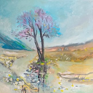 "La hotarul câmpului" - Pictură în ulei pe pânză