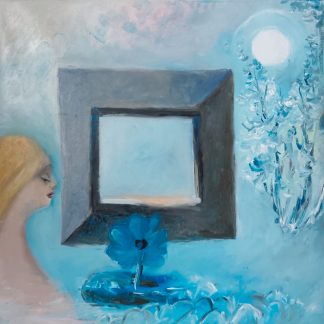 "Profil în albastru" - Pictură în ulei pe pânză