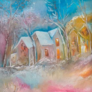 "Ferestre calde" - Pictură în ulei pe pânză