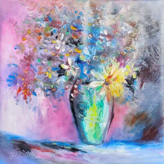 "Flori 14" - Pictură în ulei pe pânză