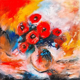 "Flori 16" - Pictură în ulei pe pânză