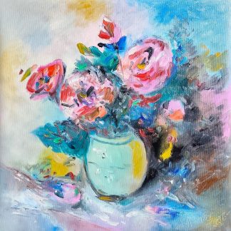 "Flori 17" - Pictură în ulei pe pânză