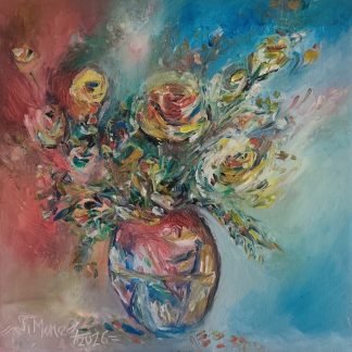 "Flori 3" - Pictură în ulei pe pânză