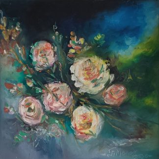 "Flori 4" - Pictură în ulei pe pânză