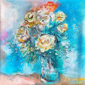 "Flori 9" - Pictură în ulei pe pânză