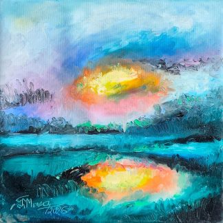 "Peisaj 8" - Pictură în ulei pe pânză