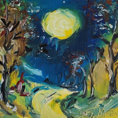 Fereastră din vis în verde - pictură în ulei pe pânză, Monea Teofil