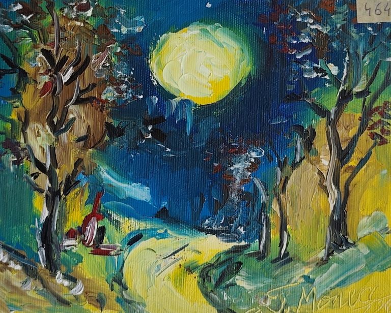 Pictura Monea Teofil 464 Fereastră din vis în verde - pictură în ulei pe pânză, Monea Teofil