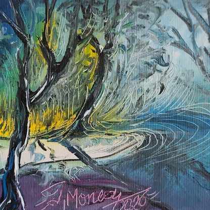Vârtej în lumină de turcoaz - pictură în ulei pe pânză, Monea Teofil
