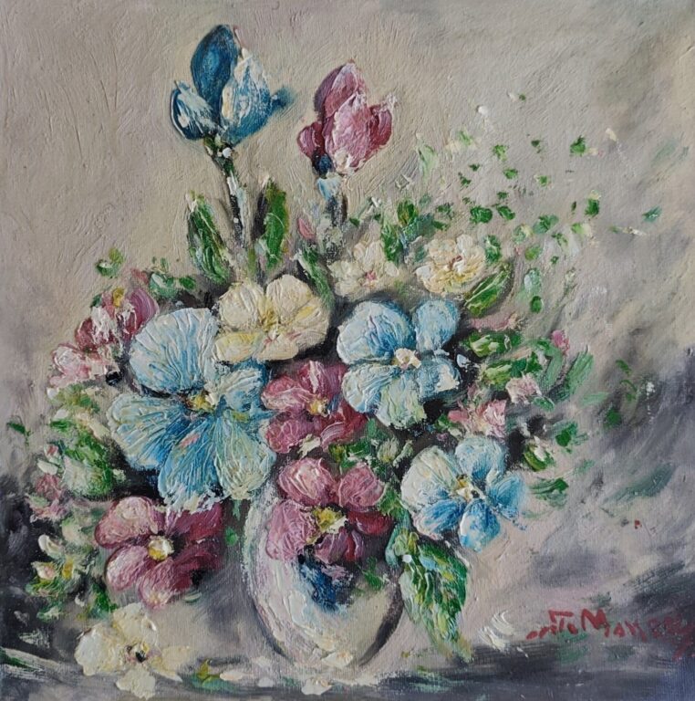 Buchet de lumină tandră - Pictură în ulei pe pânză Buchet de lumină tandră - Pictură în ulei pe pânză