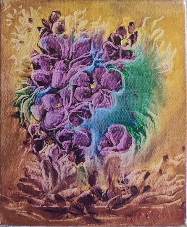 Grădina de lumină a florilor ascunse - Pictură în ulei pe pânză
