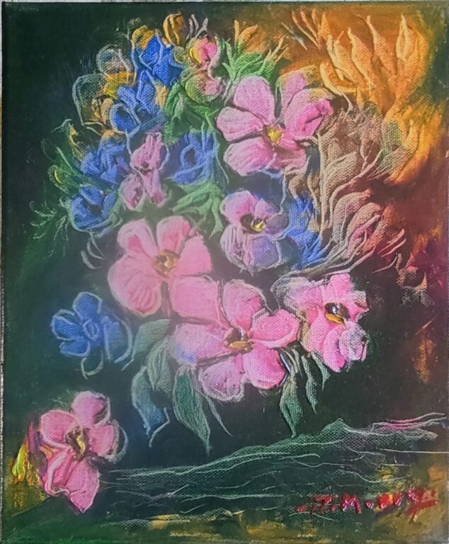 Grădina de lumină ascunsă – pictură în ulei pe pânză de Monea Teofil
