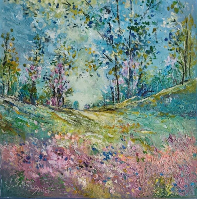 Grădina luminii de primăvară - Pictură în ulei pe pânză Grădina luminii de primăvară - Pictură în ulei pe pânză