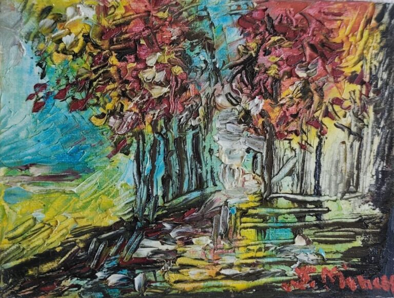 Grădina luminii liniștite - Pictură în ulei pe pânză Grădina luminii liniștite - Pictură în ulei pe pânză
