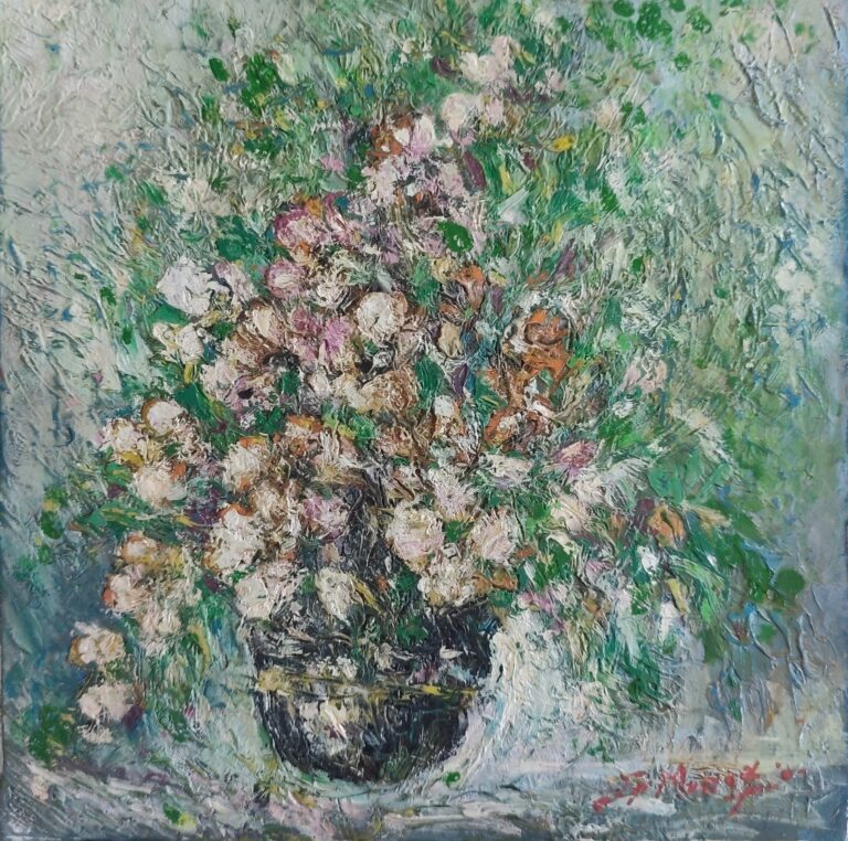 Grădina tăcută a florilor - Pictură în ulei pe pânză Grădina tăcută a florilor - Pictură în ulei pe pânză