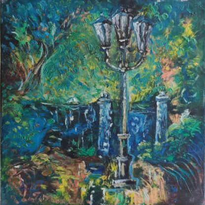 Lumină de seară în parc - Pictură în ulei pe pânză