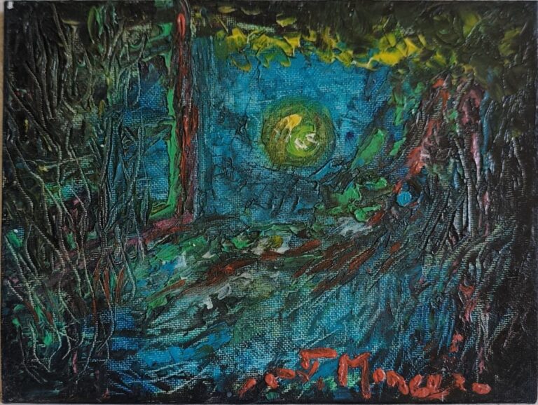 Lumina din pădure - Pictură în ulei pe pânză