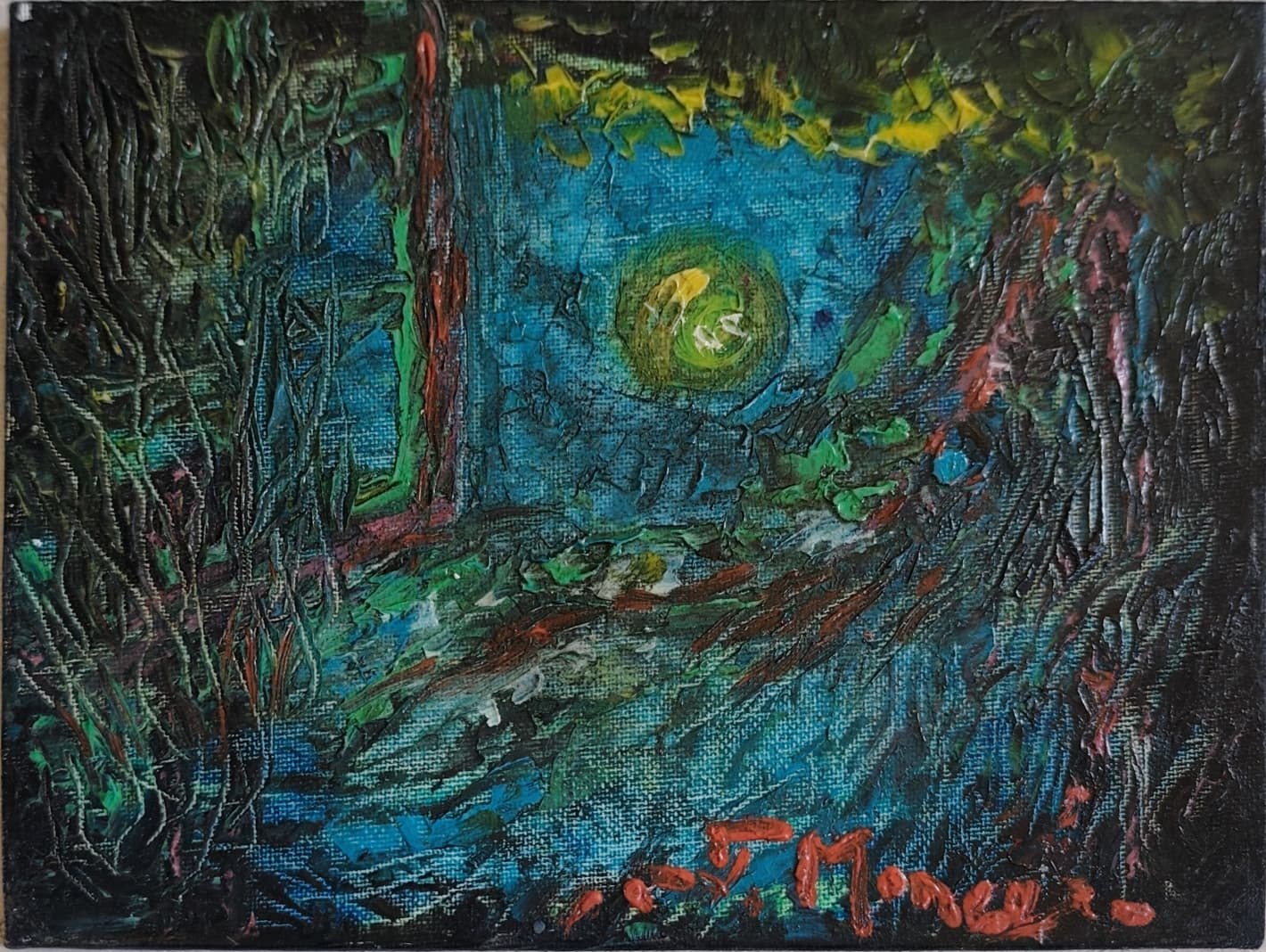 Lumina din pădure - Pictură în ulei pe pânză Lumina din pădure - Pictură în ulei pe pânză