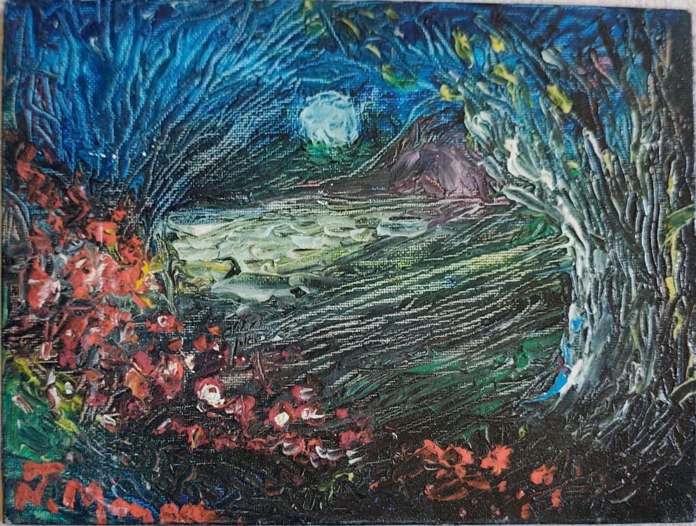 Lumină în adânc - Pictură în ulei pe pânză Lumină în adânc - Pictură în ulei pe pânză