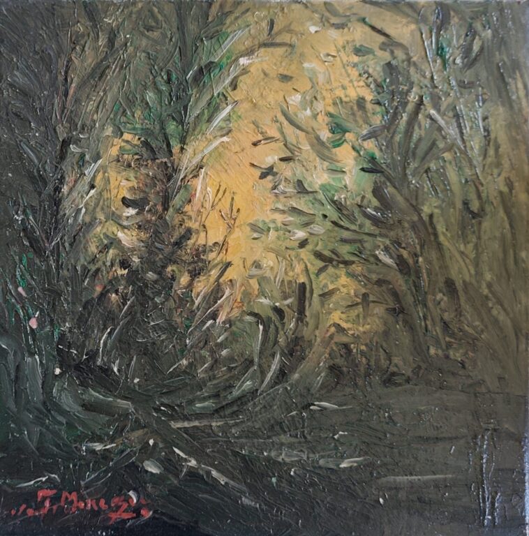 Lumină printre ramuri - Pictură în ulei pe pânză Lumină printre ramuri - Pictură în ulei pe pânză